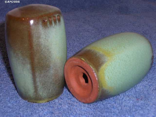 Tall Plainsman shakers glazed prairie green